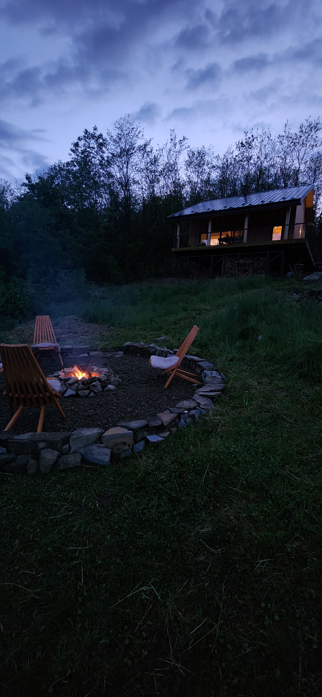 The fire pit at dusk